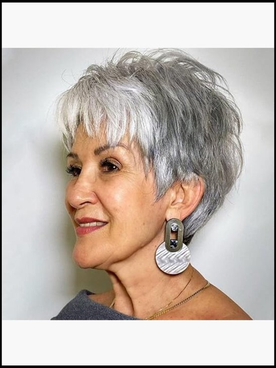 Short Curly Pixie Wig with Bangs Layered Synthetic Hairpiece Daily Wear Cosplay main image 5